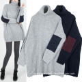 Turtleneck Elbow Patch Long Sleeve Chunky knit Sweater